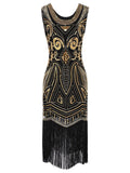 [US Warehouse] 1920s Sequined Fringe Flapper Dress
