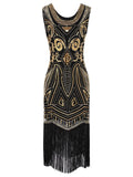 1920s Sequined Fringe Flapper Dress