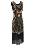 1920s Sequined Fringe Flapper Dress