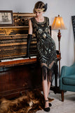 1920s Sequined Fringe Flapper Dress