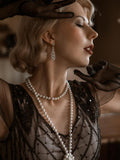 [US Warehouse] Pink 1920s Cap Sleeve Sequin Evening Dress