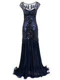 [US Warehouse] Blue 1920s Sequin Maxi Dress