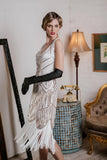 White 1920s Fringed Flapper Dress