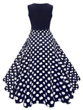 [US Warehouse] Blue 1950s Floral Plus Size Swing Dress