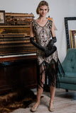 [US Warehouse] White 1920s Sequined Fringe Dress
