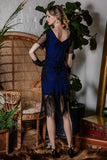 [US Warehouse] Blue 1920s Sequin Art Deco Flapper Dress