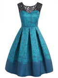 [US Warehouse] 1950s Lace Floral Print Swing Dress