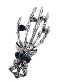 Retro Halloween Skeleton Hand Brooch