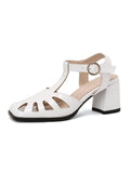 Retro Cutout Sandals High Heel Shoes