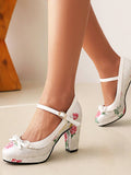 Retro Rose High Heels Shoes