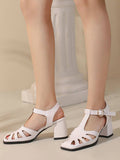 Retro Cutout Sandals High Heel Shoes