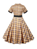 1950s Plaids Belted Swing Dress