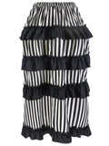 Atomic Striped Victorian Gothic Ruffle Skirt