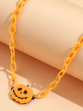 Retro Halloween Pumpkin Drop Necklace