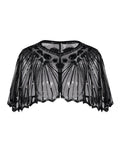 [US Warehouse] Black 1920s Shawl Beaded Sequin Flapper Cape