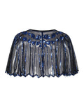 [US Warehouse] Blue 1920s Shawl Beaded Sequin Flapper Cape