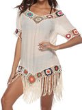 Solid Embroidery Bohemian Cover Up