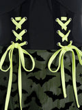 Yellow 1950s Strap Bat Swing Dress
