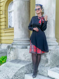 Black 1950s Plaid Patchwork Swing Dress